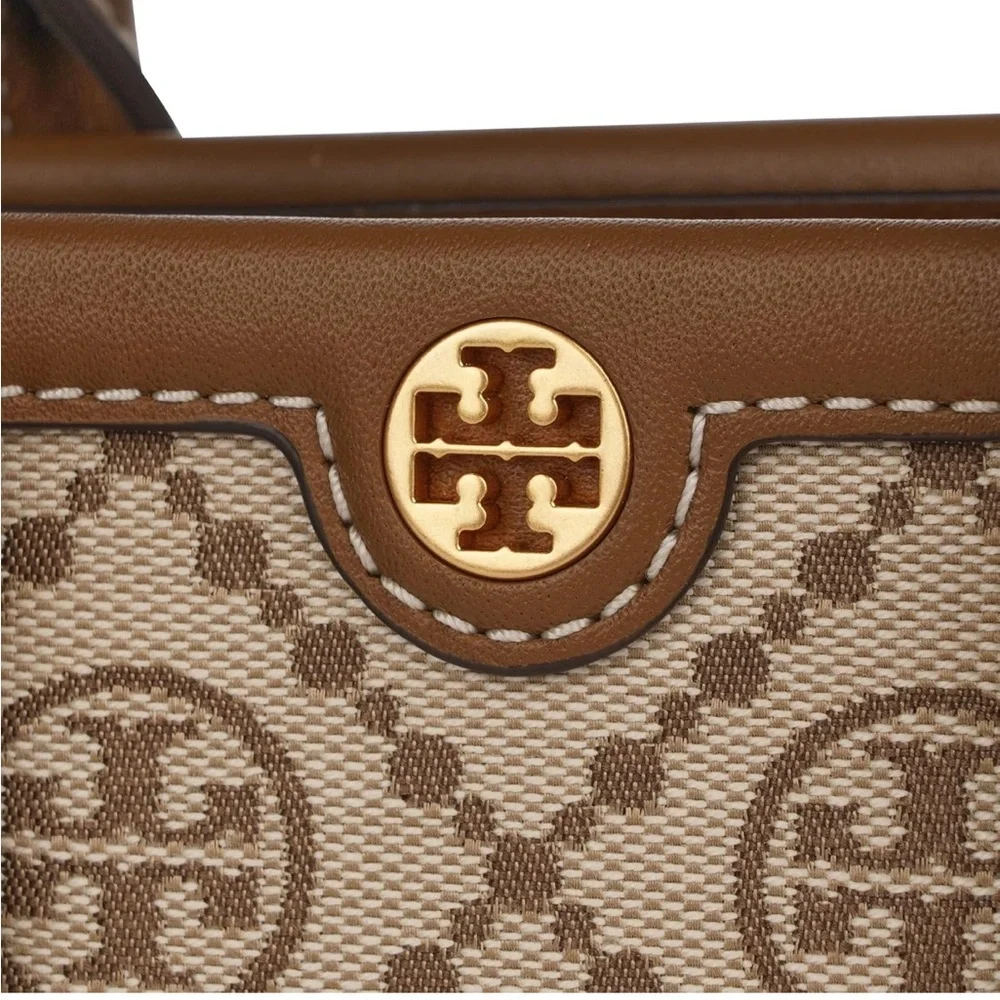 Tory Burch Jacquard Mini Tote, Light Brown, Hazel, HAZELNUT NWOT